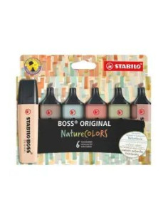 ▷ ROTULADORES STABILO 6 UDS FLUOR BOSS NATURE | Taine - Imagen 1