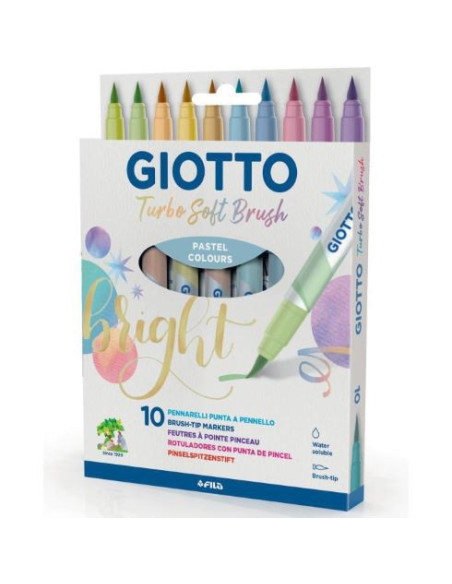 ▷ ROTULADORES GIOTTO 10 UDS PASTEL TURBO SOFT BRUSH | Taine - Imagen 1