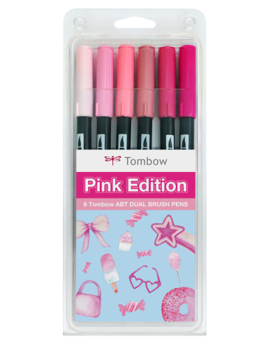 ▷ ROTULADORES TOMBO 6 UDS ROSAS ABT WATER COLORING LETTERING | Taine - Imagen 1