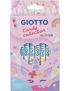▷ ROTULADORES GIOTTO 8 UDS TURBO GLITTER PASTEL CANDY | Taine - Imagen 1