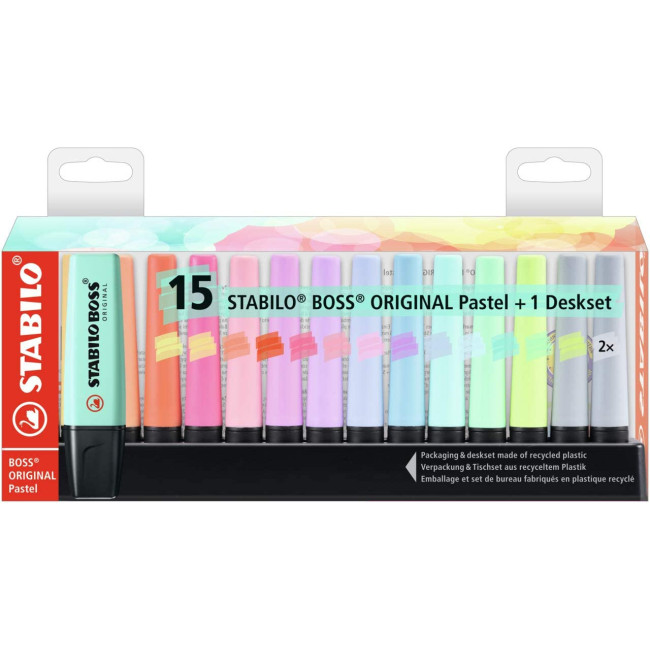 ▷ ROTULADORES STABILO 15 UDS FLUORESCENTE 70/15-02-5 BOSS | Taine - Imagen 1