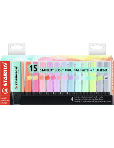 ▷ ROTULADORES STABILO 15 UDS FLUORESCENTE 70/15-02-5 BOSS | Taine - Imagen 1