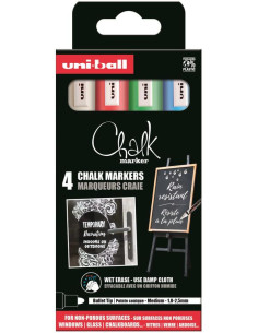 ▷ ROTULADORES UNIBALL 4 UDS CHALT MARKERS TIZA | Taine - Imagen 1