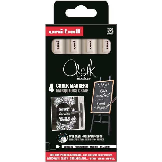 ▷ ROTULADORES UNIBALL 4 UDS CHALK MARKERS TIZA | Taine - Imagen 1
