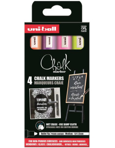 ▷ ROTULADORES UNIBALL 4 UDS CHALK MARKERS TIZA | Taine - Imagen 1