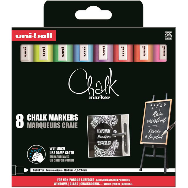 ▷ ROTULADORES UNIBALL 8 UDS CHALK MARKERS TIZA | Taine - Imagen 1