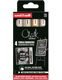 ▷ ROTULADORES UNIBALL 4 UDS CHALK MARKERS TIZA | Taine - Imagen 1
