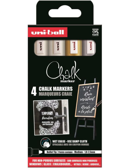 ▷ ROTULADORES UNIBALL 4 UDS CHALK MARKERS TIZA | Taine - Imagen 1