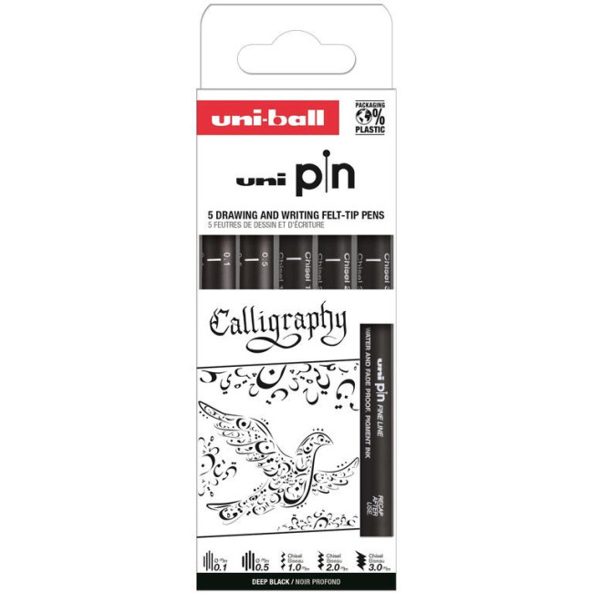 ▷ ROTULADORES UNIPIN 5 UDS CALIBRADOS CALIGRAFIA | Taine - Imagen 1