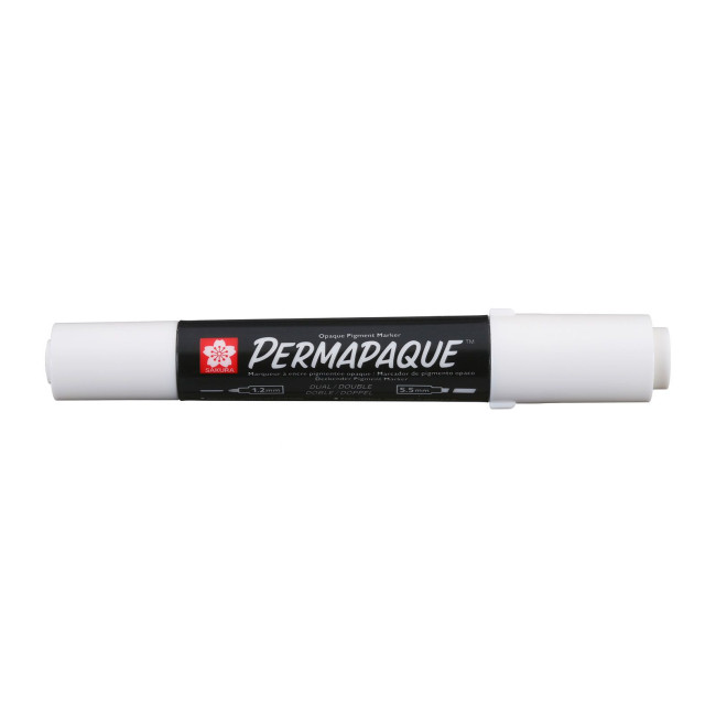 ▷ ROTULADOR SAKURA BLANCO PERMAPAQUE DOBLE PUNTA 1,2 - 5,5 MM | Taine - Imagen 1