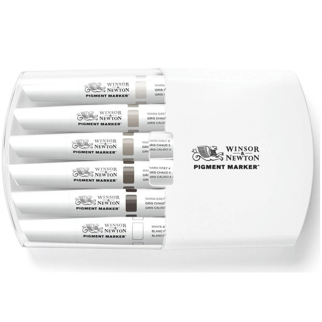▷ ROTULADORES BRUSHMARKER 6 UDS PIGMENT TONOS GRIS WN | Taine - Imagen 1