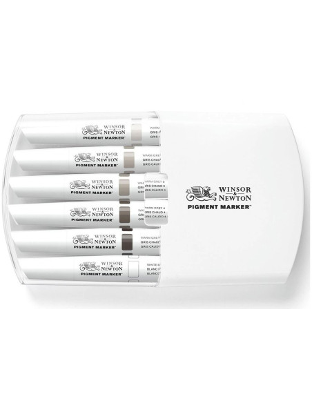 ▷ ROTULADORES BRUSHMARKER 6 UDS PIGMENT TONOS GRIS WN | Taine - Imagen 1