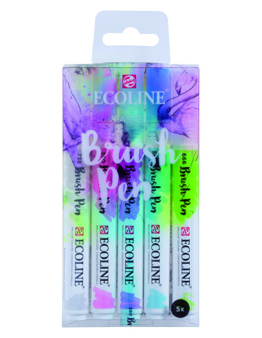 ▷ ROTULADORES ECOLINE 5 UDS BRUSHPEN COLORES PASTEL | Taine - Imagen 1