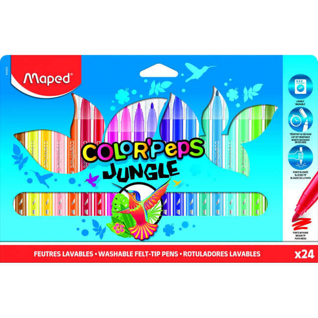 ▷ ROTULADORES MAPED 24 UDS COLORES JUNGLE 2.0 | Taine - Imagen 1