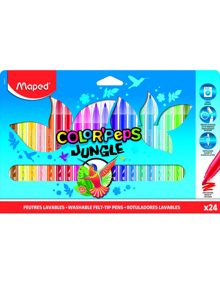 ▷ ROTULADORES MAPED 24 UDS COLORES JUNGLE 2.0 | Taine - Imagen 1