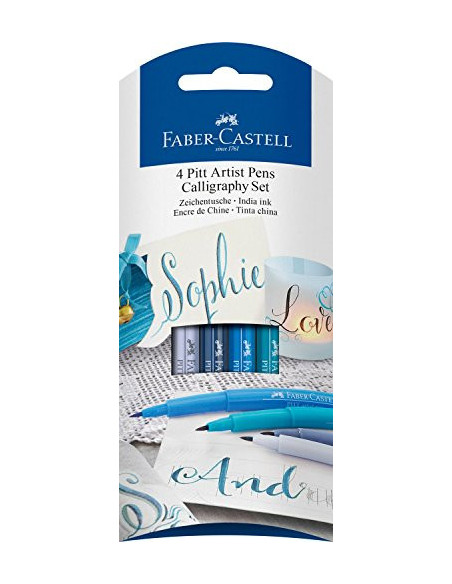 ▷ ROTULADORES FABER CASTELL 4 UDS CALIGRAFICOS PRITT | Taine - Imagen 1