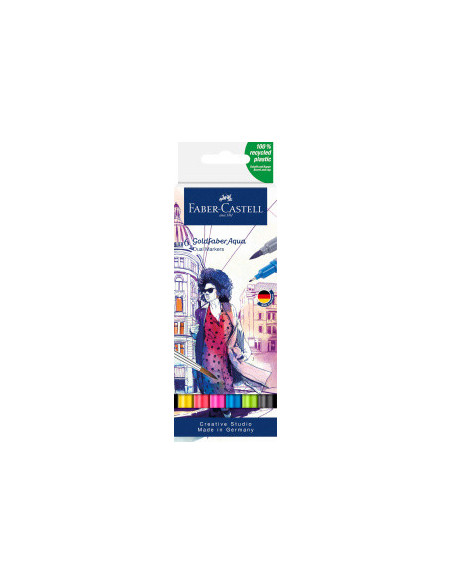 ▷ ROTULADORES FABER CASTELL 6 UDS ACUARELABLES DOBLE PUNTA | Taine - Imagen 1