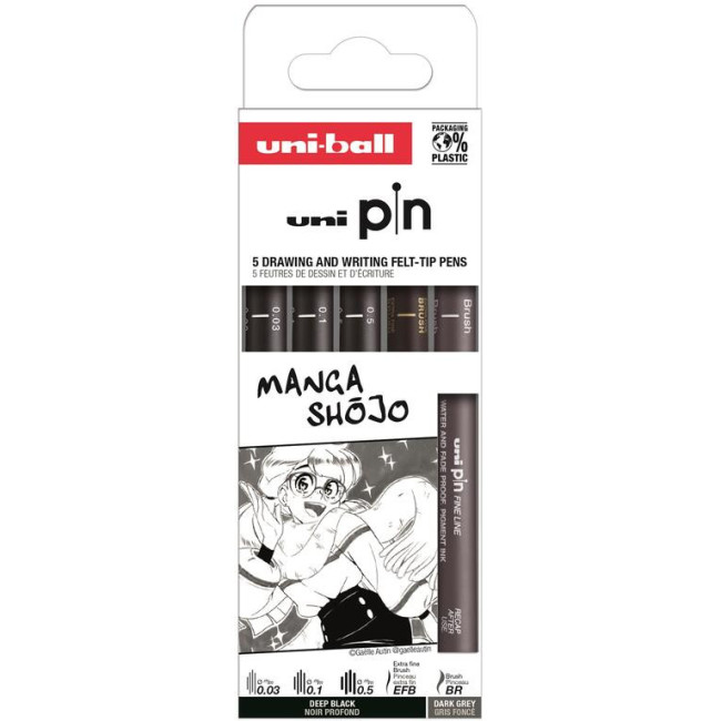 ▷ ROTULADORES UNIPIN 5 UDS CALIBRADOS MANGA SHOJO | Taine - Imagen 1