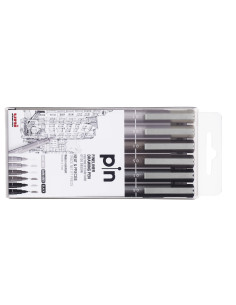 ▷ ROTULADORES UNIBALL 6 UDS CALIBRADO GRIS + NEGRO | Taine - Imagen 1