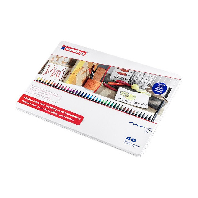 ▷ ROTULADORES EDDING 40 UDS 1300 CAJA METAL SRTIDOS | Taine - Imagen 1