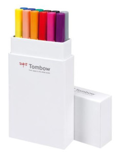 ▷ ROTULADORES TOMBOW 12 UDS DUAL BRUSH ESTUCHE 2 PUNTA PINCEL COL.PRIMARIOS | Taine - Imagen 1