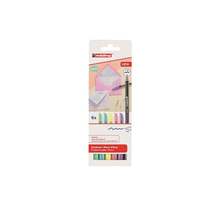 ▷ ROTULADORES EDDING 6 UDS 1200 COLORES PASTEL | Taine - Imagen 1