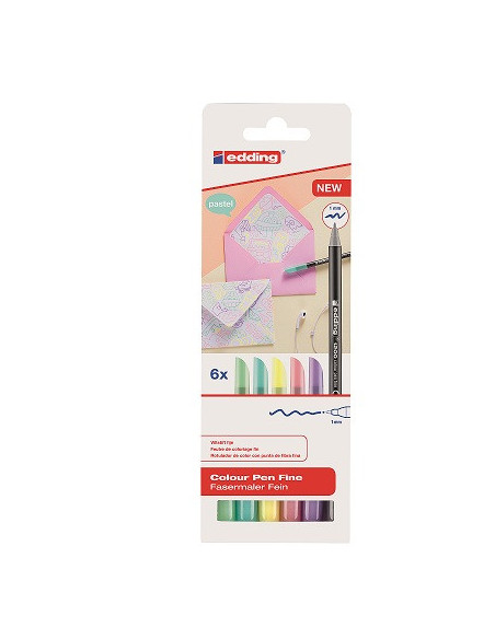 ▷ ROTULADORES EDDING 6 UDS 1200 COLORES PASTEL | Taine - Imagen 1