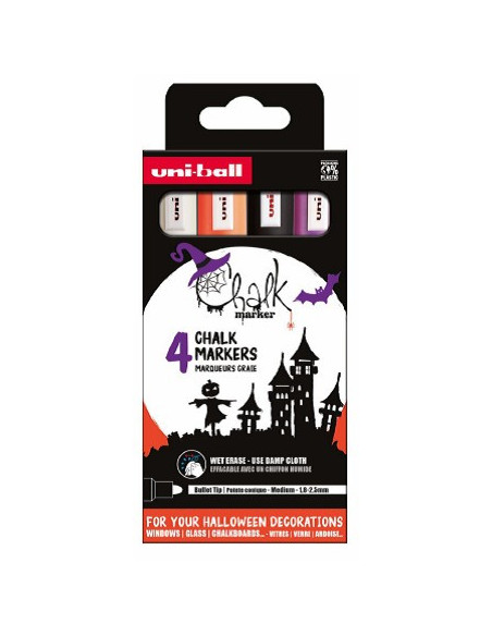▷ ROTULADORES UNIBALL 4 UDS HALLOWEN CHALK MARKERS TIZA | Taine - Imagen 1
