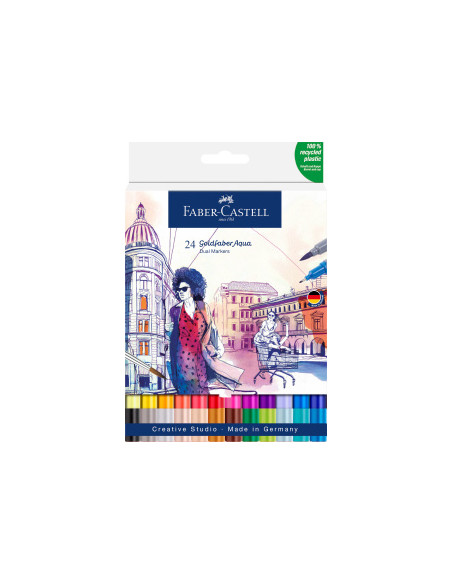 ▷ ROTULADORES FABER CASTELL 24 UDS DOBLE PUNTA ACUARELAL | Taine - Imagen 1
