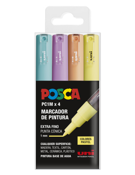 ▷ ROTULADORES POSCA 4 UDS PC1M PASTEL | Taine - Imagen 1