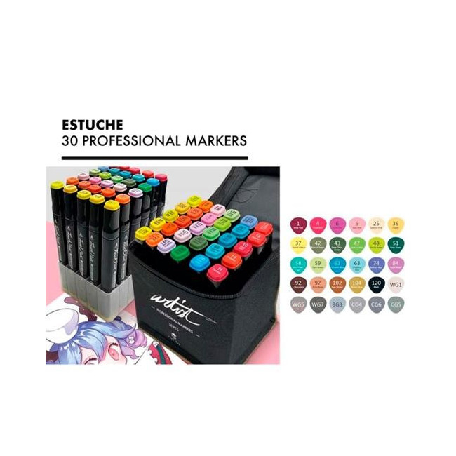 ▷ ROTULADORES ARTIST 30 UDS ALEX BOG LUXURY CANVAS GAMA ARTIST | Taine - Imagen 1