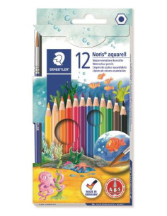 ▷ LAPICES STAEDTLER 12 UDS + PINCEL ACUARELABLES | Taine - Imagen 1