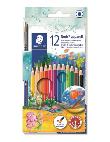 ▷ LAPICES STAEDTLER 12 UDS + PINCEL ACUARELABLES | Taine - Imagen 1