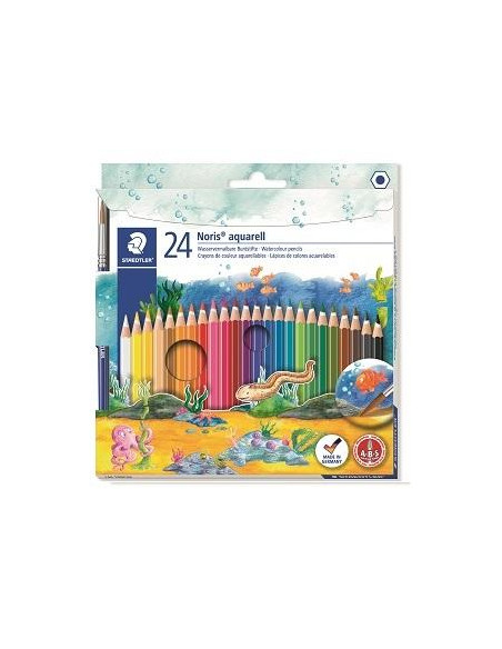 ▷ LAPICES STAEDTLER 24 UDS + PINCEL ACUARELABLES | Taine - Imagen 1