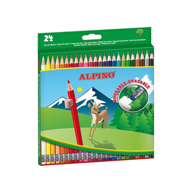 ▷ LAPICES ALPINO 24 UDS BORRABLES COLOR | Taine - Imagen 1