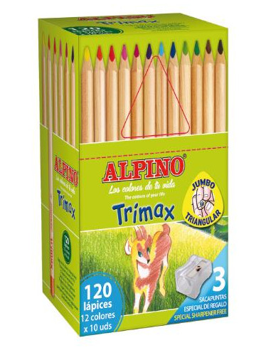 ▷ LAPICES ALPINO 120 UDS GRUESOS ECONOMY TRIMAX MINA 5,4MM | Taine - Imagen 1