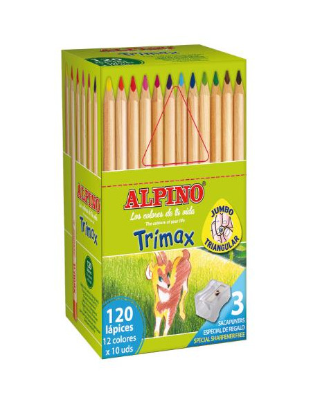 ▷ LAPICES ALPINO 120 UDS GRUESOS ECONOMY TRIMAX MINA 5,4MM | Taine - Imagen 1