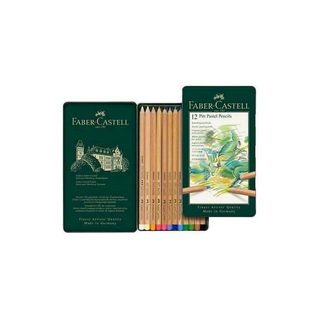 ▷ LAPICES FABER CASTELL 12 UDS PASTEL PITT LAPIZ REDONDO | Taine - Imagen 1