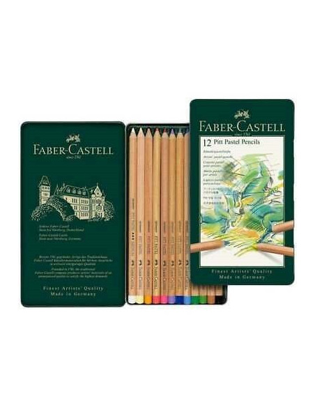 ▷ LAPICES FABER CASTELL 12 UDS PASTEL PITT LAPIZ REDONDO | Taine - Imagen 1