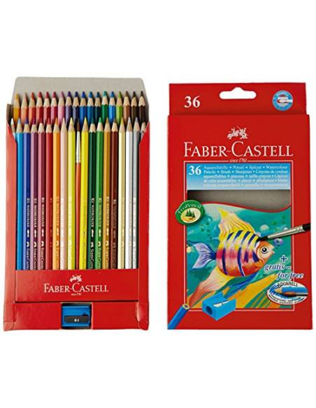 ▷ LAPICES FABER CASTELL 36 UDS ACUARELABLES C.ROJA | Taine - Imagen 1