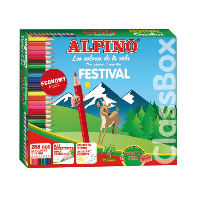 ▷ LAPICES ALPINO 288 UDS ECONOMIC 24UDSX12 COLORES | Taine - Imagen 1