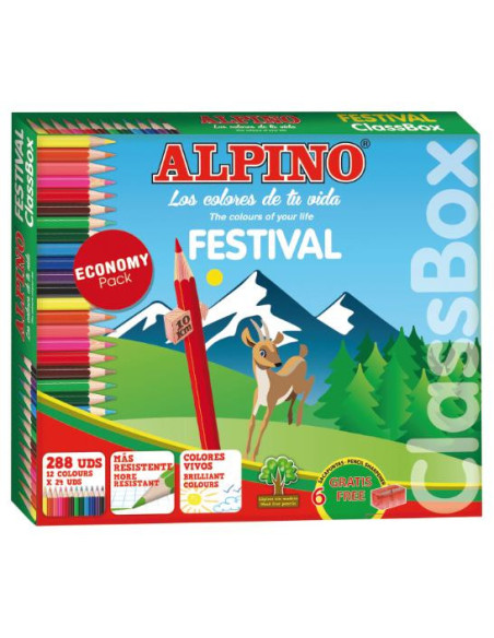 ▷ LAPICES ALPINO 288 UDS ECONOMIC 24UDSX12 COLORES | Taine - Imagen 1