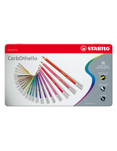 ▷ LAPICES STABILO 36 UDS CARBOTHELO ARTY CAJA METAL | Taine - Imagen 1