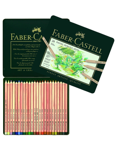 ▷ LAPICES FABER CASTELL 24 UDS PASTEL PITT REDONDO | Taine - Imagen 1