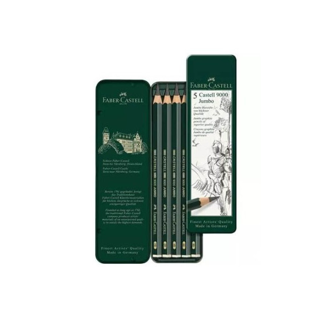 ▷ LAPICES FABER CASTELL 5 UDS 9000 JUMBO | Taine - Imagen 1