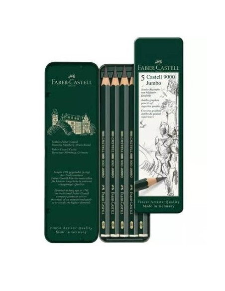 ▷ LAPICES FABER CASTELL 5 UDS 9000 JUMBO | Taine - Imagen 1