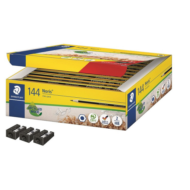 ▷ LAPICES STAEDTLER 144 UDS HB NORIS SCHOOLPACK GRAFITO | Taine - Imagen 1