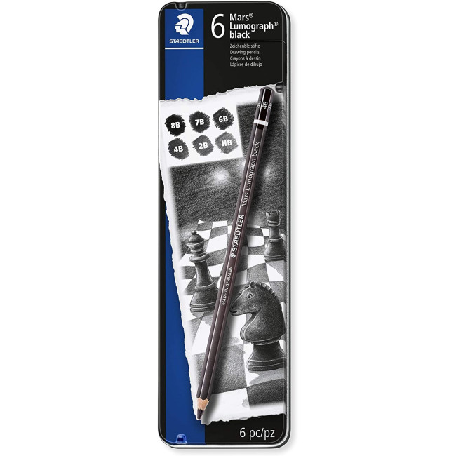 ▷ LAPICES STAEDTLER 6 UDS LUMOGRAF BLACK 100BG6 | Taine - Imagen 1