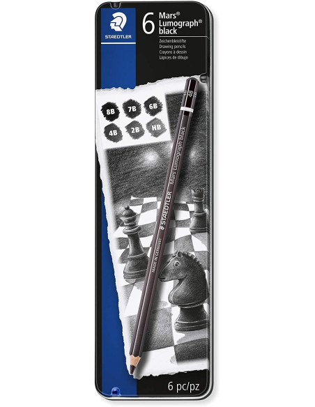 ▷ LAPICES STAEDTLER 6 UDS LUMOGRAF BLACK 100BG6 | Taine - Imagen 1