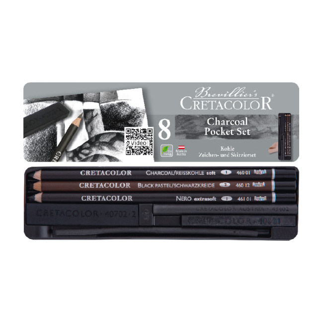 ▷ LAPICES CRETACOLOR 8 UDS CARBONCILLOS CHARCOAL | Taine - Imagen 1